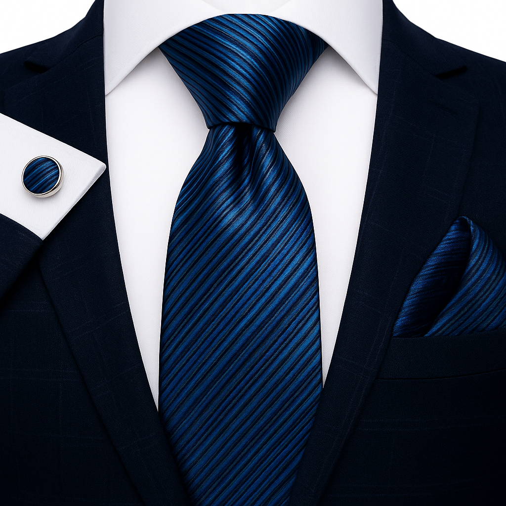 Classic Tie with Pocket Square and Cufflinks