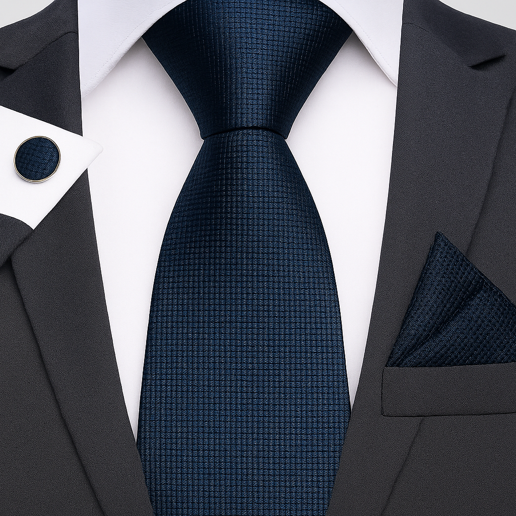 Dark Blue Jacquard Tie