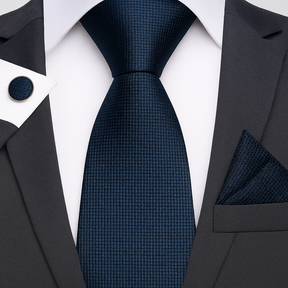 Dark Blue Jacquard Tie