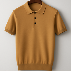Men’s Summer 100% Merino Wool Short-Sleeve Polo Sweater
