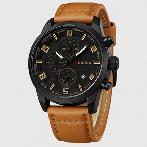 CURREN Men’s Luxury Watch – Sophisticated Design with Leather Strap and Date Display