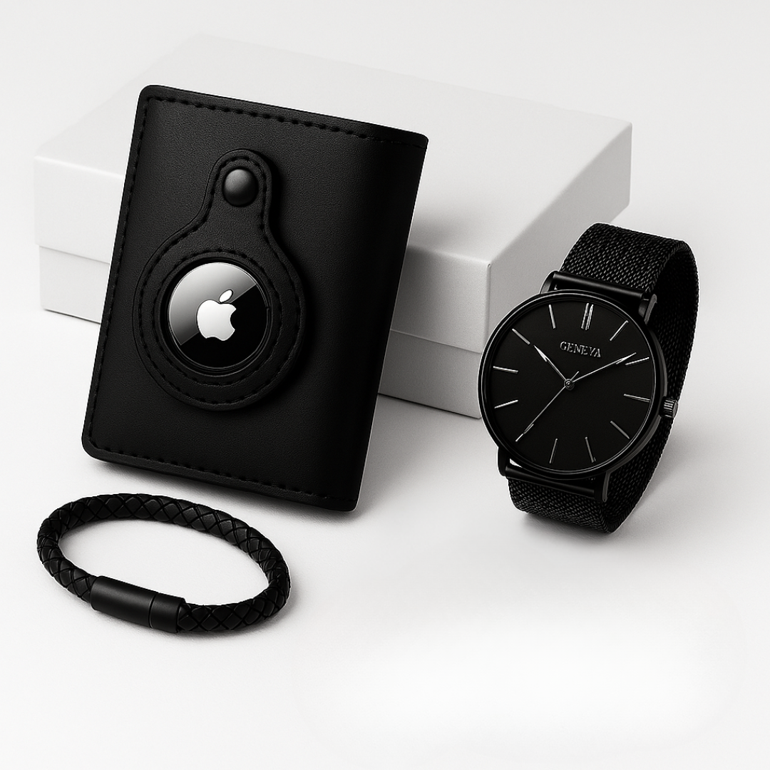AIRTAG LEATHER WALLET – RECEIVE WATCH &amp; BRACELET