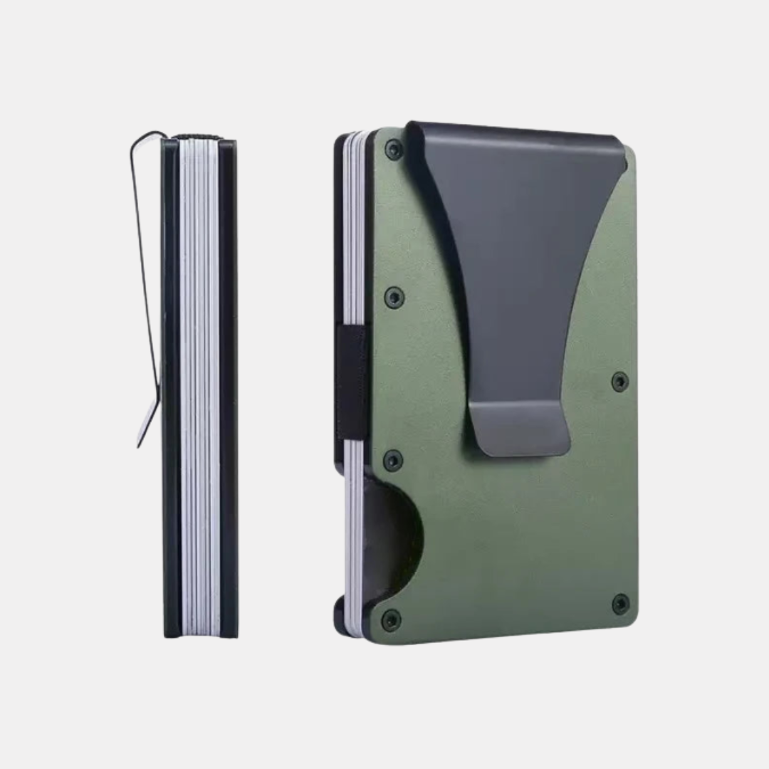 Slim RFID-Blocking Metal Wallet with Money Clip – Minimalist Front Pocket Design