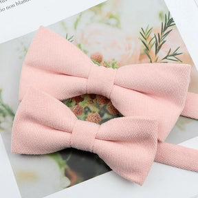 Parent-Child Suede Bow Tie Set