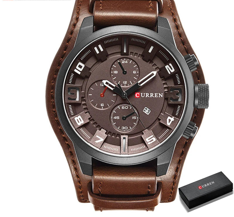 CURREN Men’s Luxury Watch – Sophisticated Design with Leather Strap and Date Display