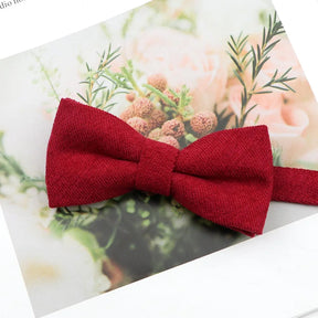 Parent-Child Suede Bow Tie Set