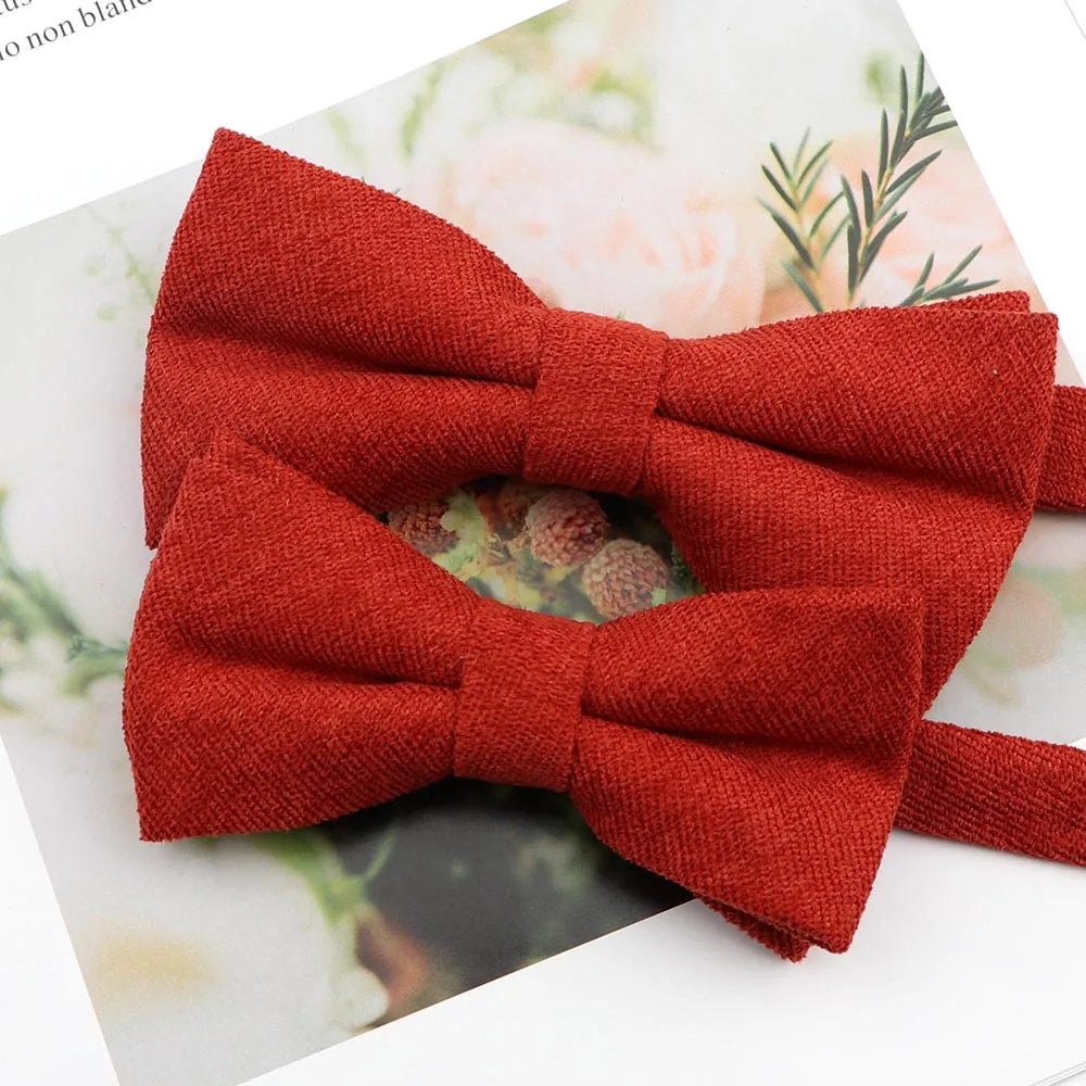 Parent-Child Suede Bow Tie Set