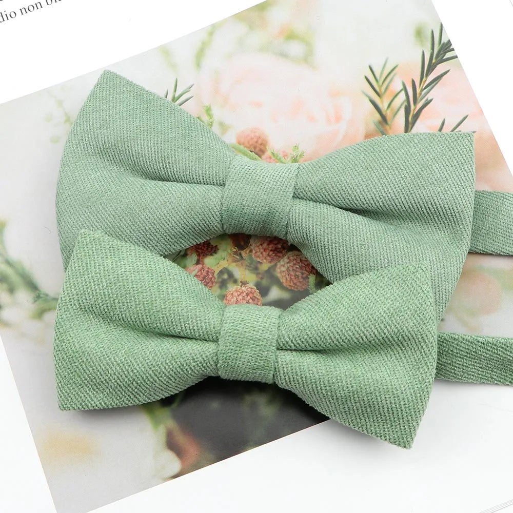 Parent-Child Suede Bow Tie Set