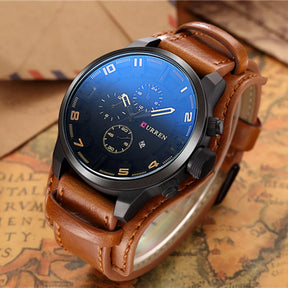 CURREN Men’s Luxury Watch – Sophisticated Design with Leather Strap and Date Display