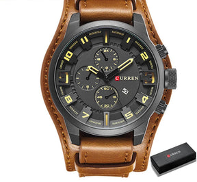CURREN Men’s Luxury Watch – Sophisticated Design with Leather Strap and Date Display