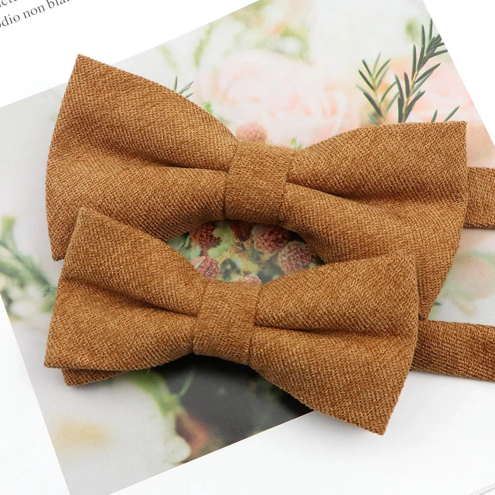 Parent-Child Suede Bow Tie Set