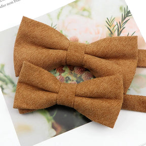 Parent-Child Suede Bow Tie Set
