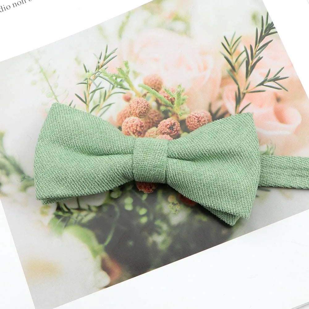Parent-Child Suede Bow Tie Set