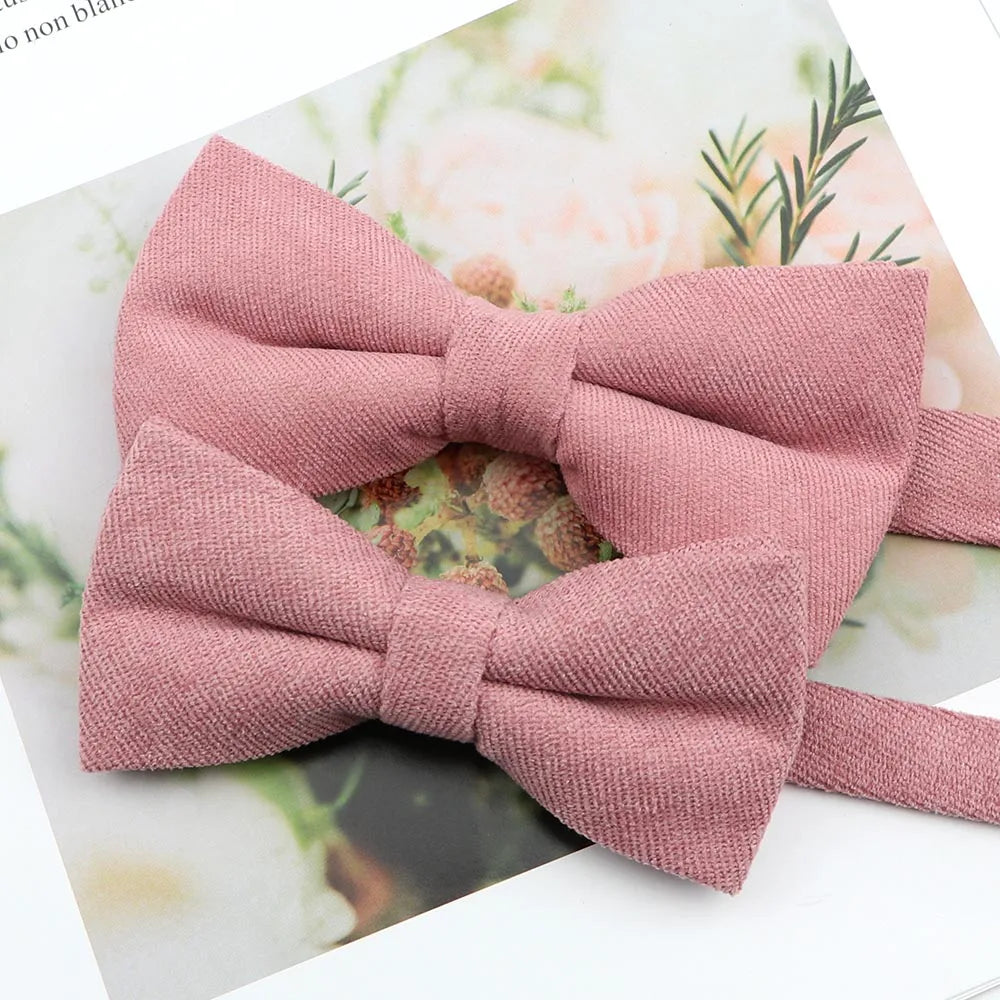 Parent-Child Suede Bow Tie Set