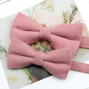 Parent-Child Suede Bow Tie Set