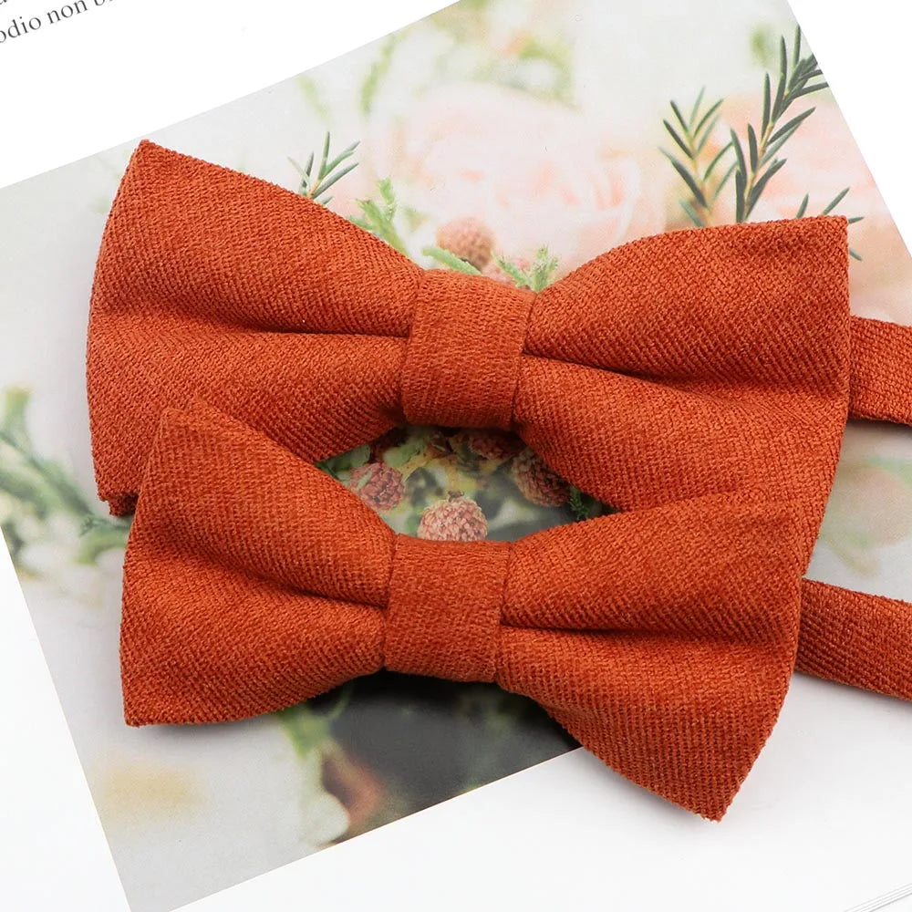 Parent-Child Suede Bow Tie Set