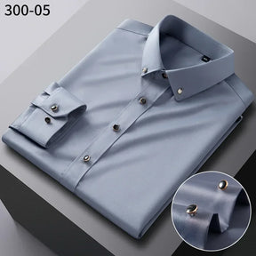 Men’s Premium Non-Iron Long Sleeve Business Shirt – Korean Slim Fit