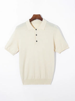 Men’s Summer 100% Merino Wool Short-Sleeve Polo Sweater