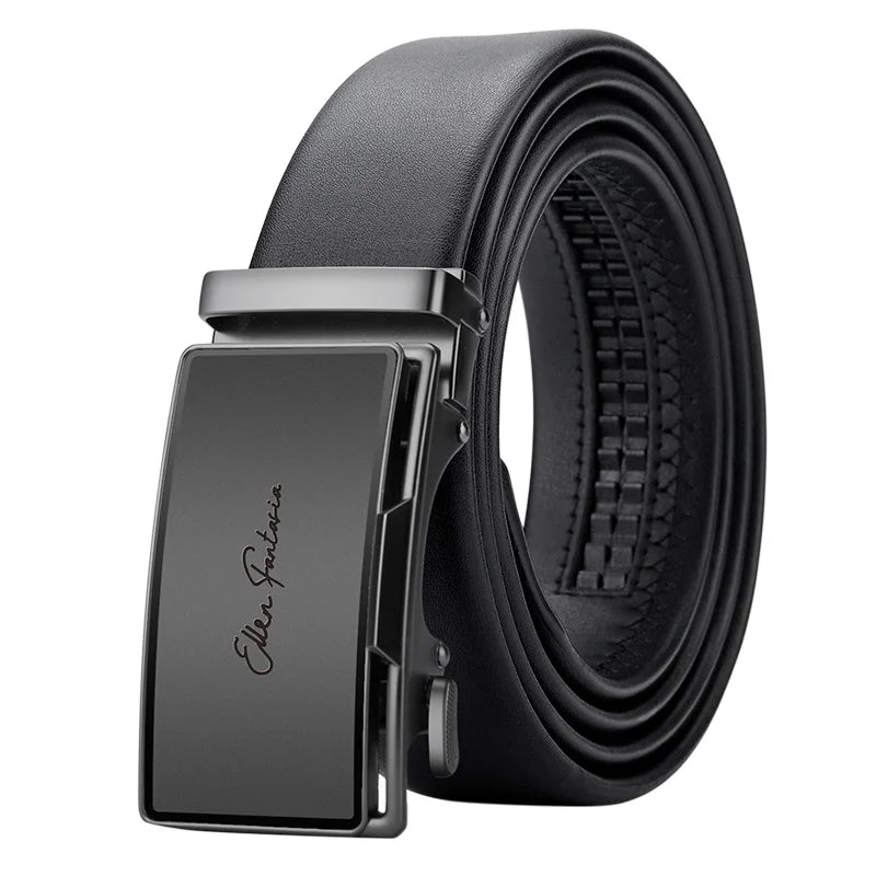 Men’s Genuine Leather Belt with Adjustable Automatic Buckle