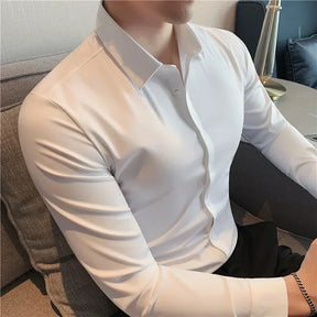 Premium Men’s Ultra-Stretch Long-Sleeve Shirt