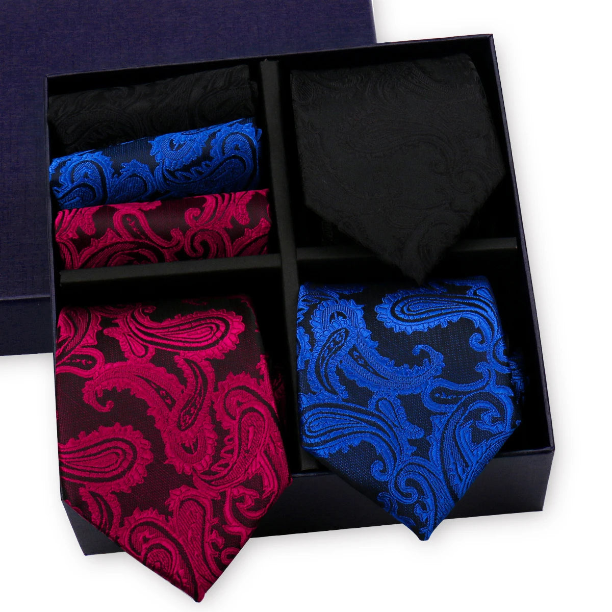 Luxury 3-Tie and Pocket Square Gift Box Set