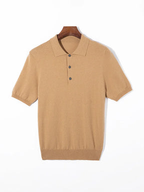 Men’s Summer 100% Merino Wool Short-Sleeve Polo Sweater
