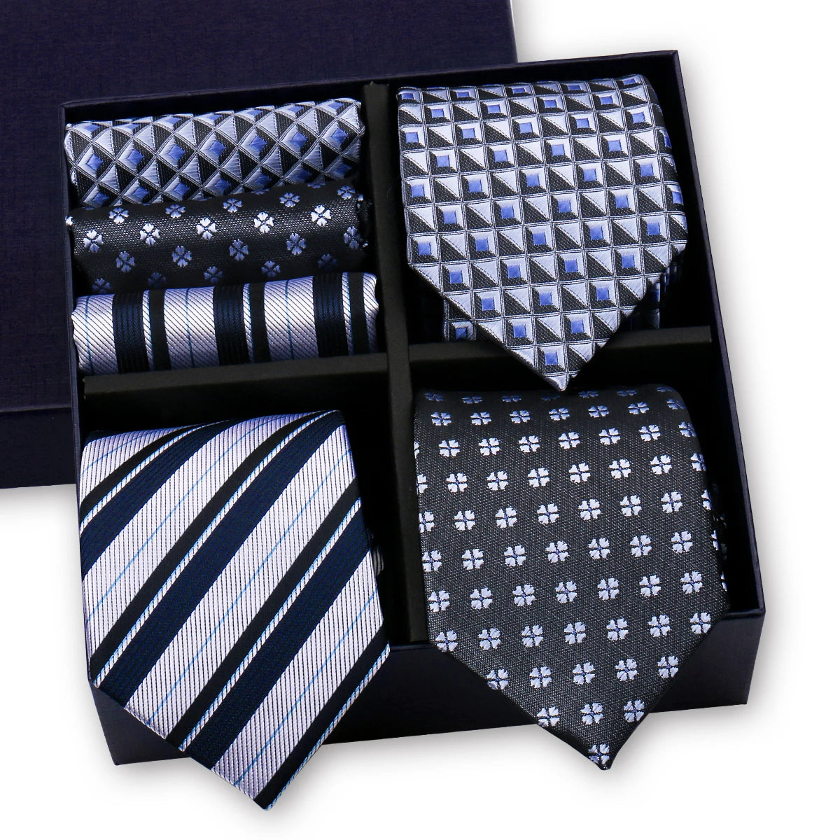 Luxury 3-Tie and Pocket Square Gift Box Set