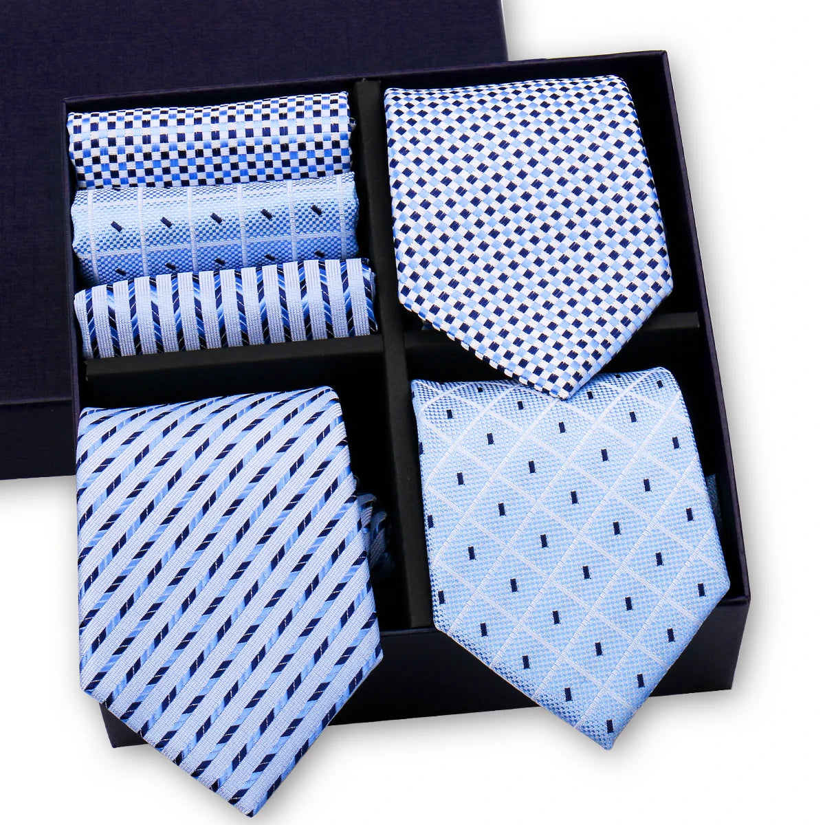 Luxury 3-Tie and Pocket Square Gift Box Set