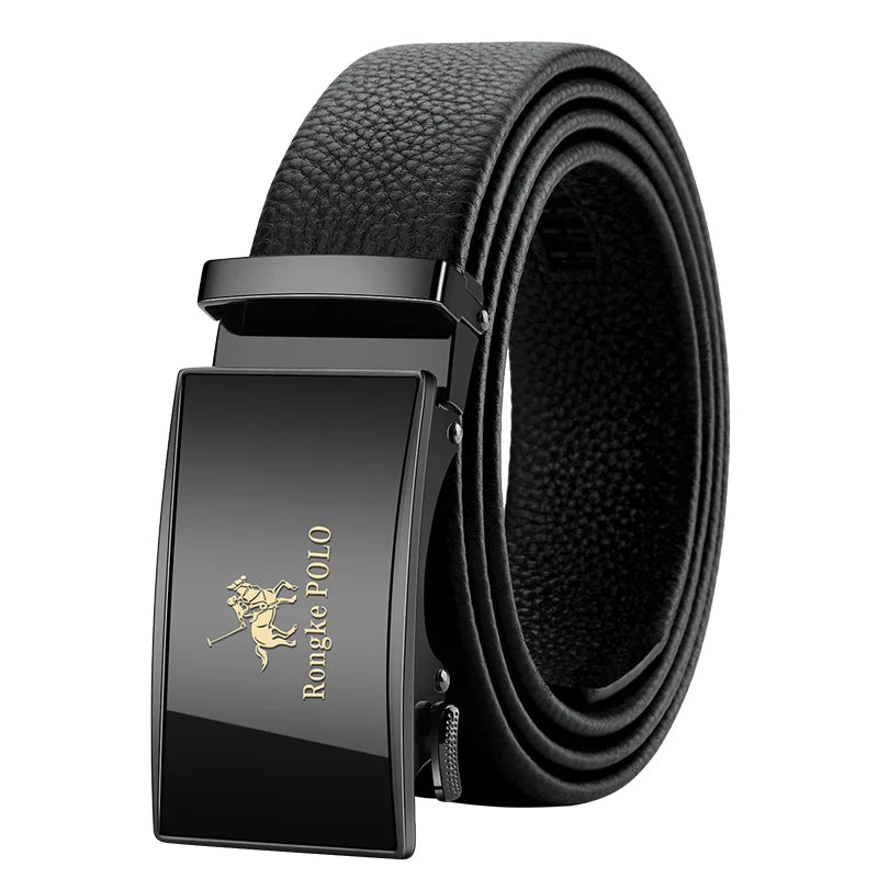 Men’s Genuine Leather Belt with Adjustable Automatic Buckle