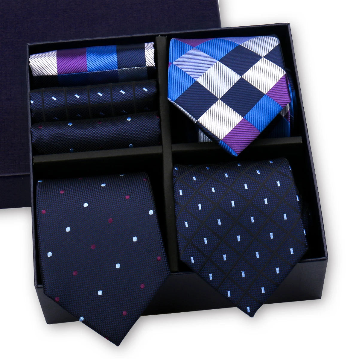 Luxury 3-Tie and Pocket Square Gift Box Set