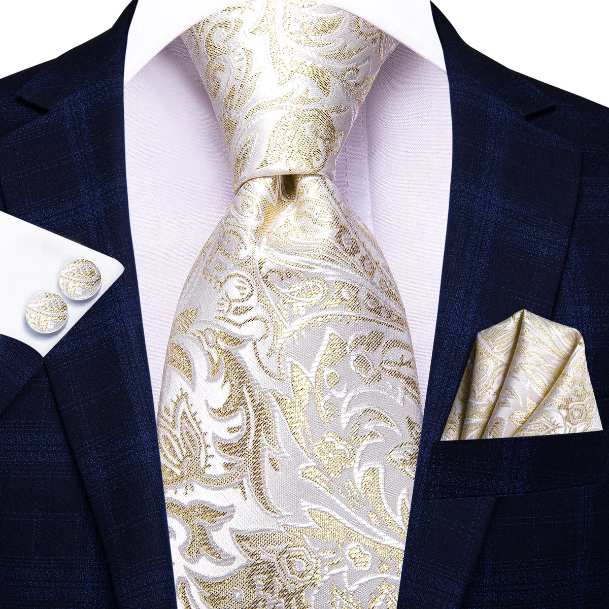 Elegant Champagne Gold Tie Set