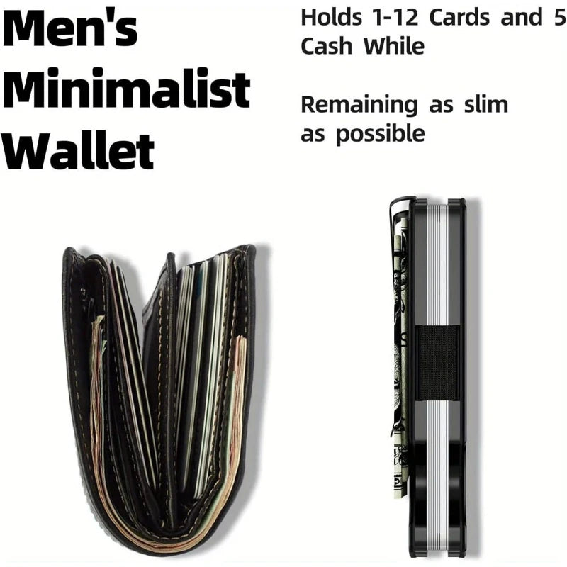 Slim RFID-Blocking Metal Wallet with Money Clip – Minimalist Front Pocket Design