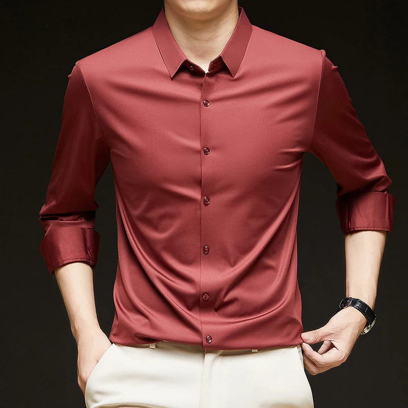 Premium Men’s Ultra-Stretch Long-Sleeve Shirt