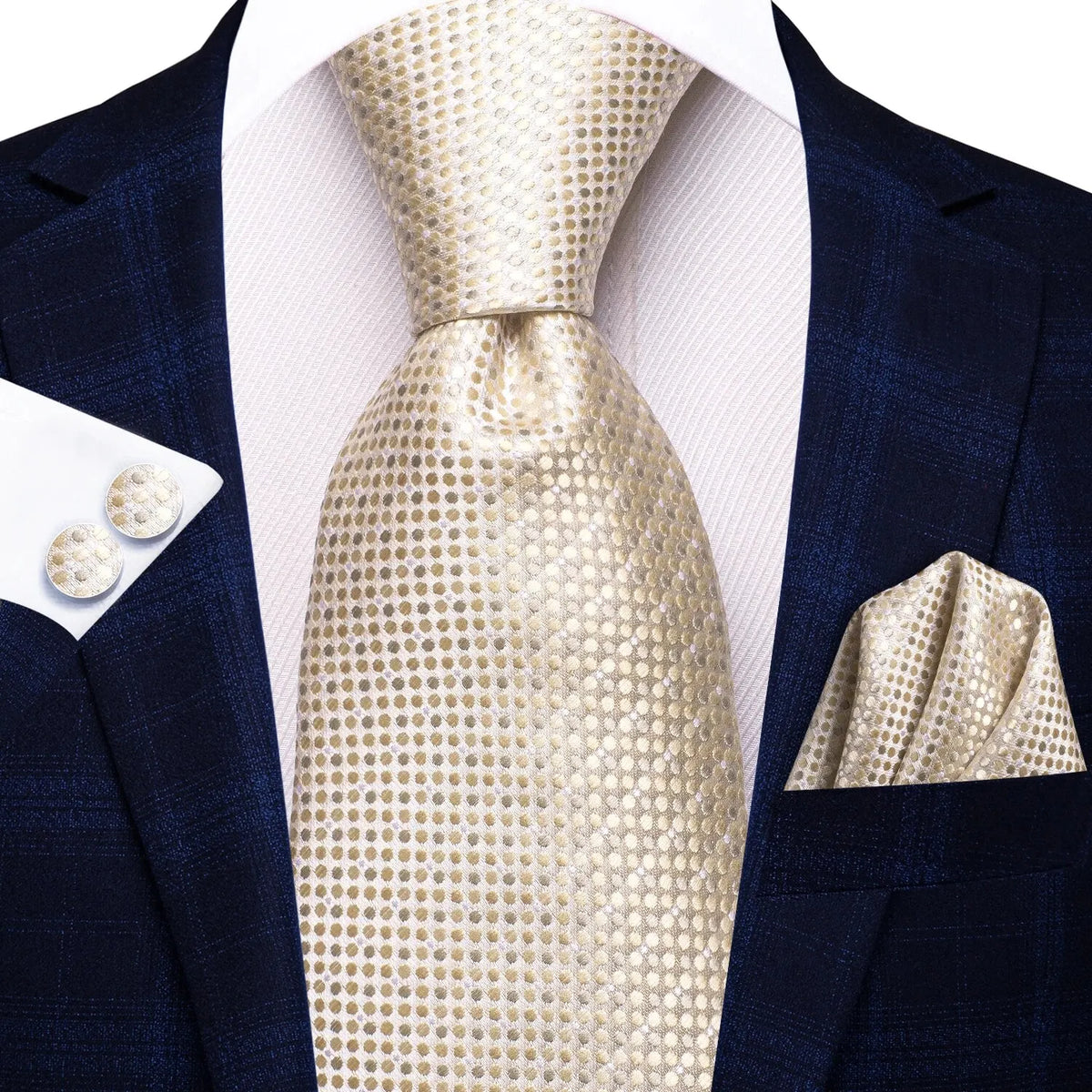 Elegant Champagne Gold Tie Set