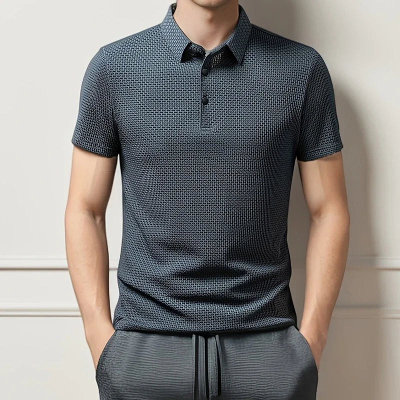 2025 Men’s Business Casual Short-Sleeve Polo Shirt
