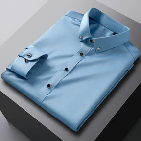 Men’s Premium Non-Iron Long Sleeve Business Shirt – Korean Slim Fit