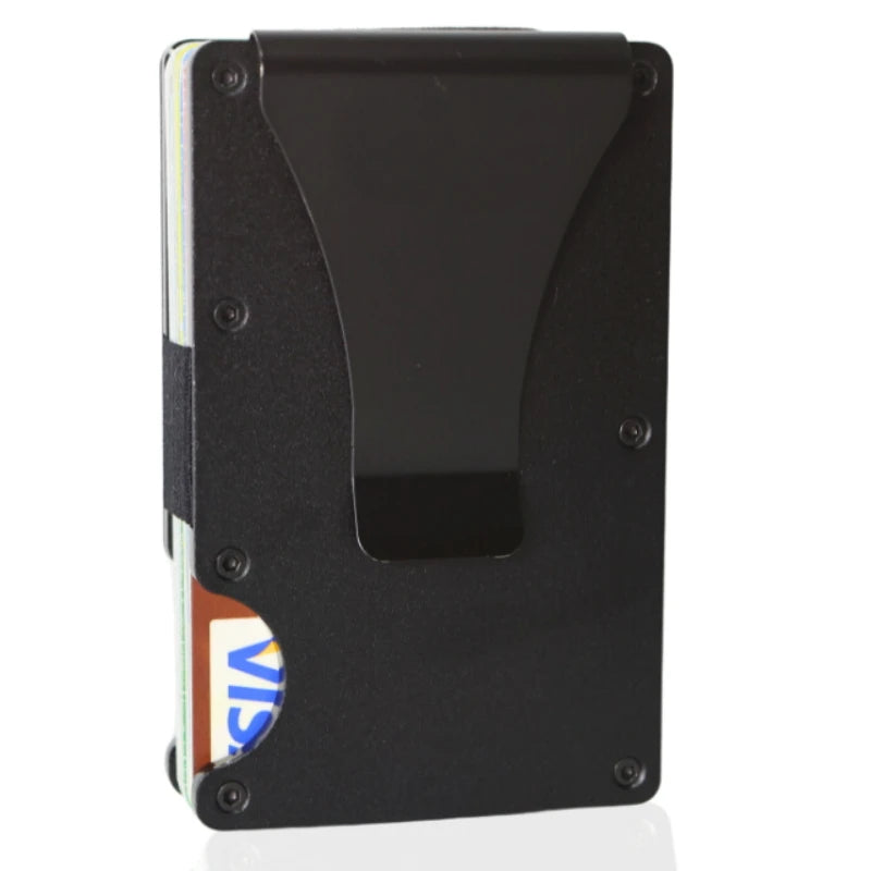 Slim RFID-Blocking Metal Wallet with Money Clip – Minimalist Front Pocket Design