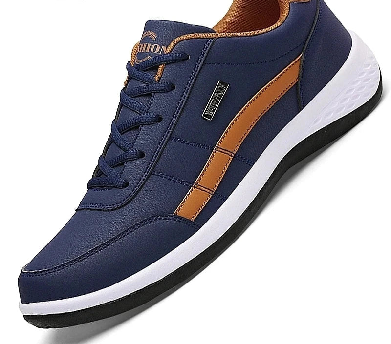 Men’s Waterproof Leather Sneakers – Casual Comfort with Elevated Style