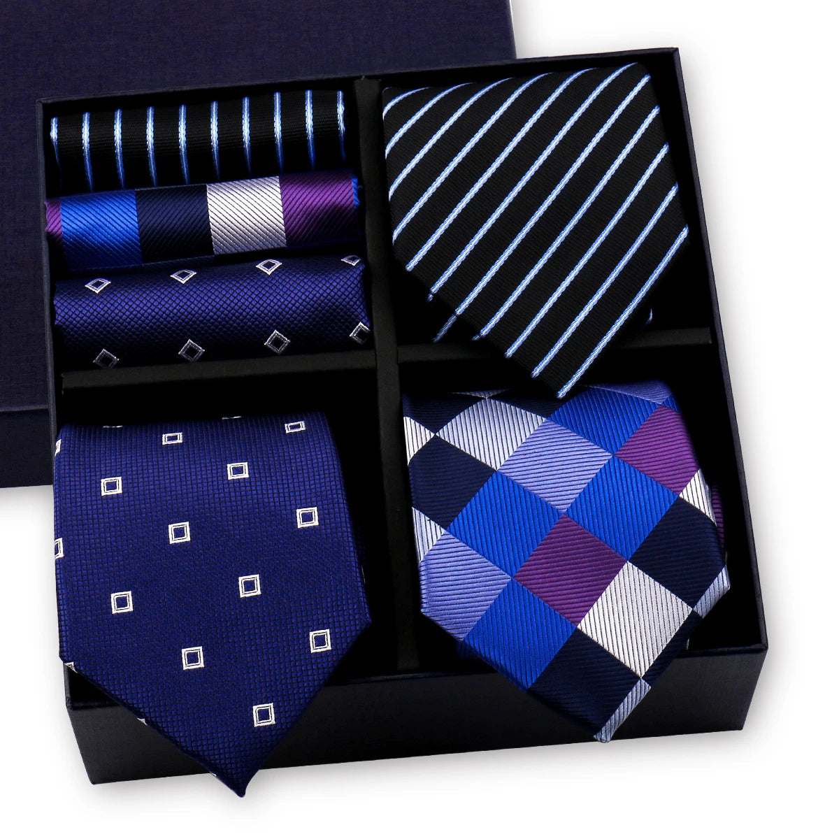 Luxury 3-Tie and Pocket Square Gift Box Set