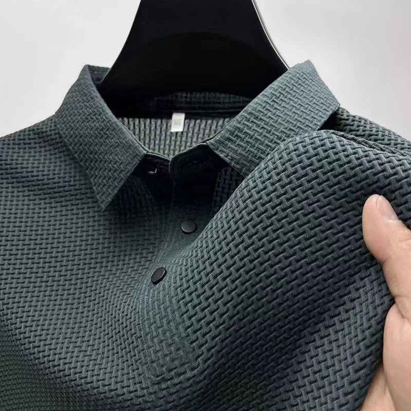 2025 Men’s Business Casual Short-Sleeve Polo Shirt