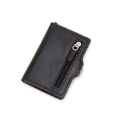 Carbon Fibre RFID-Blocking Card Holder – Sleek Leather & Metal Wallet for Men and Women