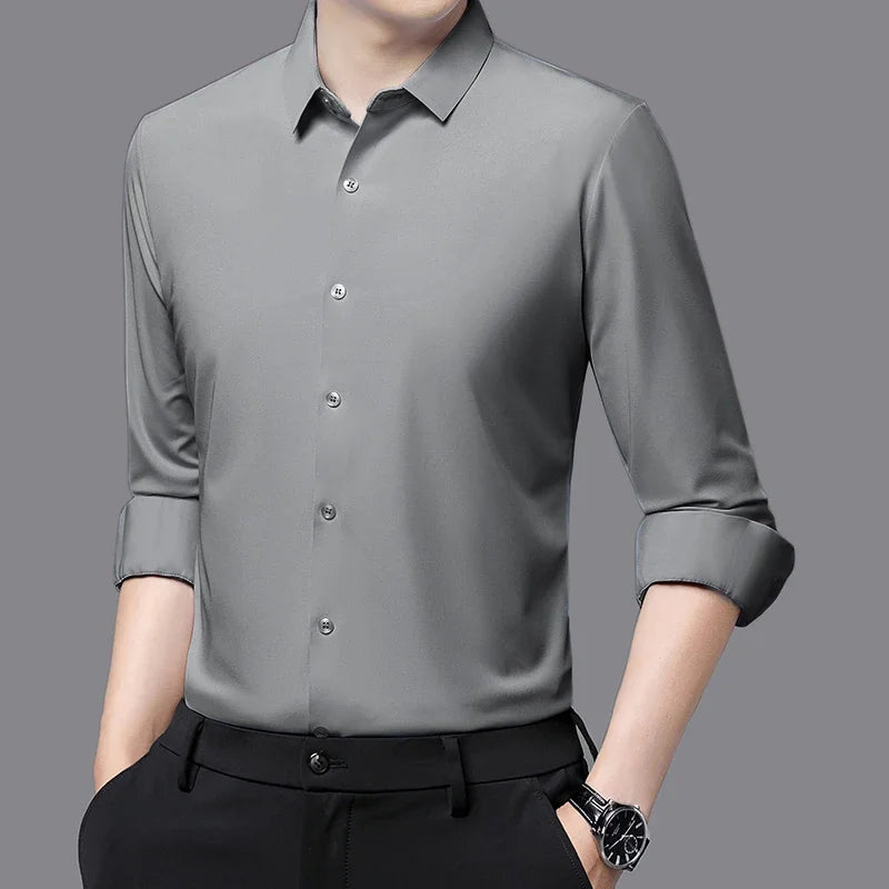 Premium Men’s Ultra-Stretch Long-Sleeve Shirt