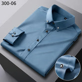 Men’s Premium Non-Iron Long Sleeve Business Shirt – Korean Slim Fit