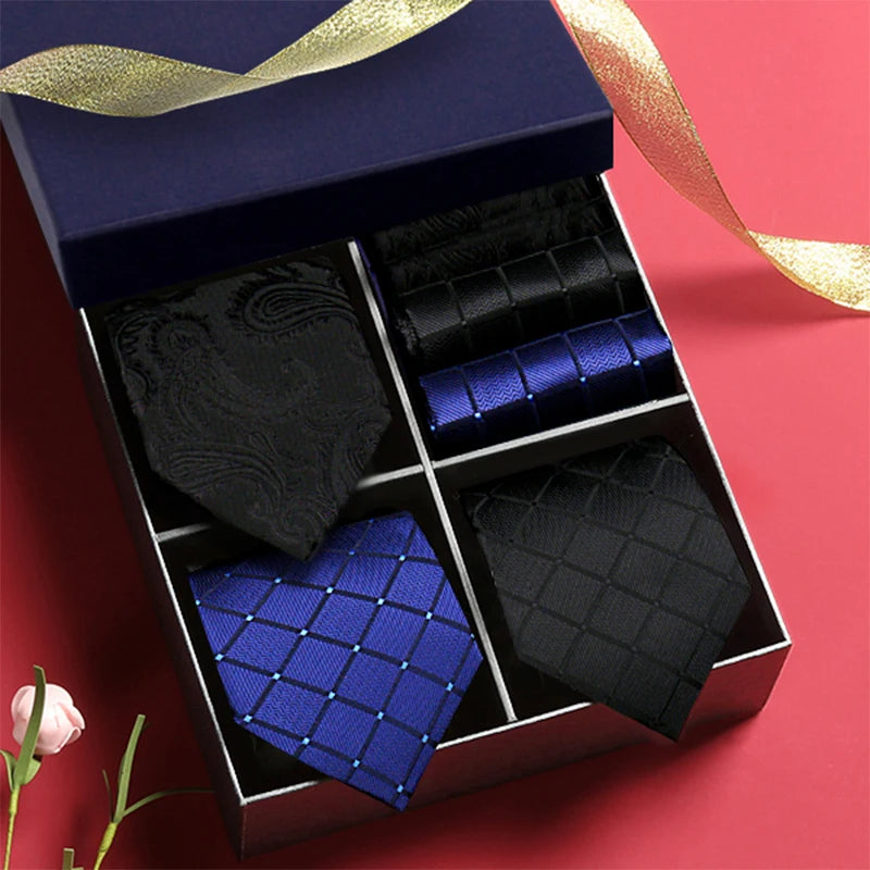 Luxury 3-Tie and Pocket Square Gift Box Set