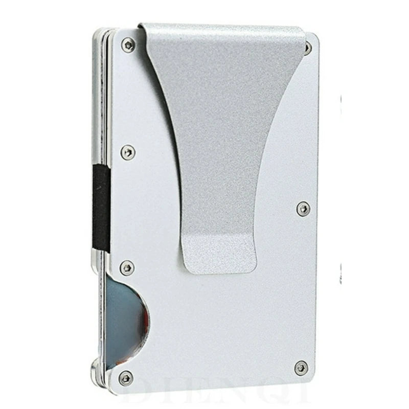 Slim RFID-Blocking Metal Wallet with Money Clip – Minimalist Front Pocket Design