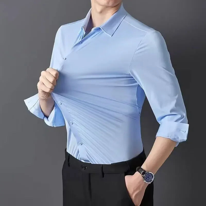 Premium Men’s Ultra-Stretch Long-Sleeve Shirt