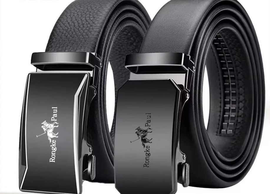 Men’s Genuine Leather Belt with Adjustable Automatic Buckle