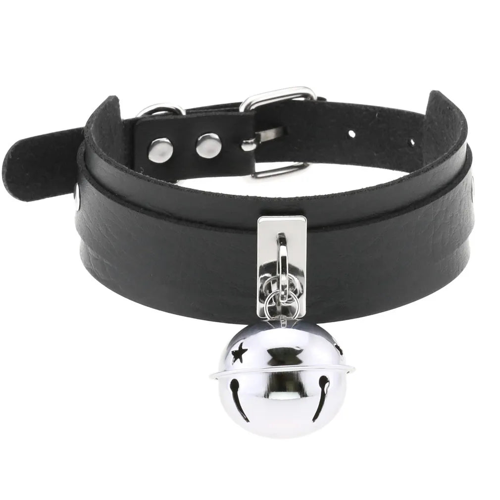 Gothic Glam Leather Tassel Choker