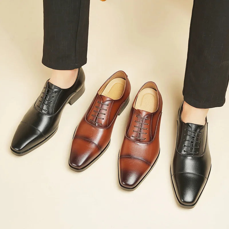 Men’s Genuine Leather Derby Shoes – Timeless Elegance