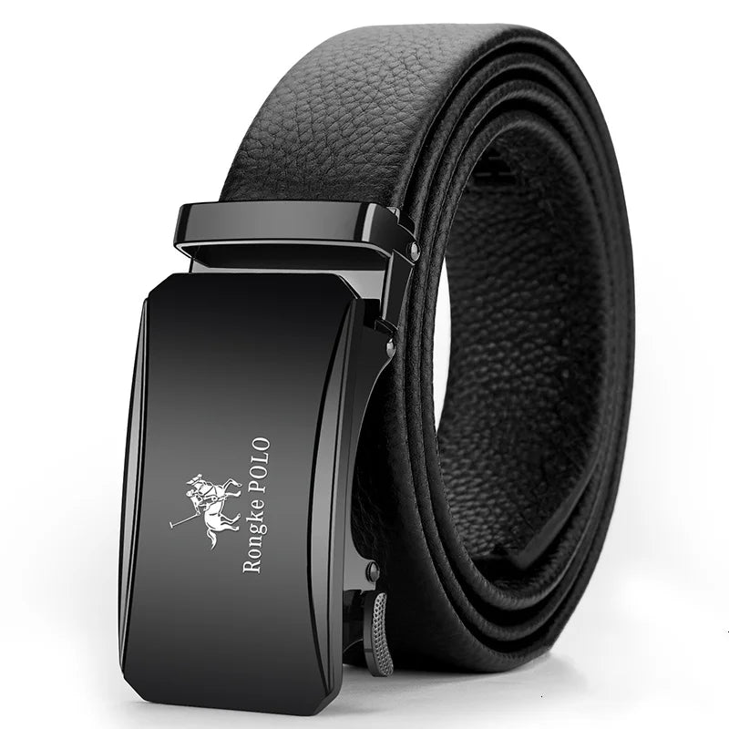 Men’s Genuine Leather Belt with Adjustable Automatic Buckle